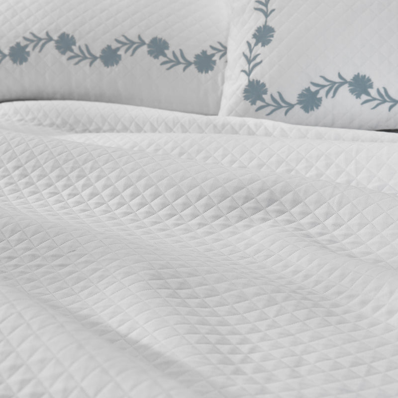 Daphne Matelassé Coverlet in Hazy Blue - View 4