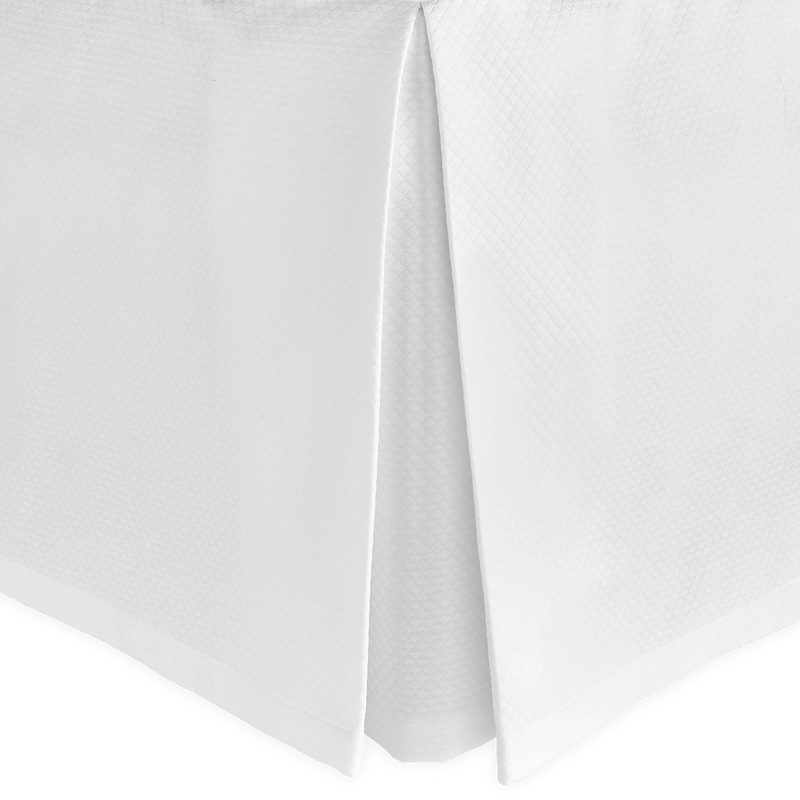 Diamond Pique Bed Skirt in White - View 1