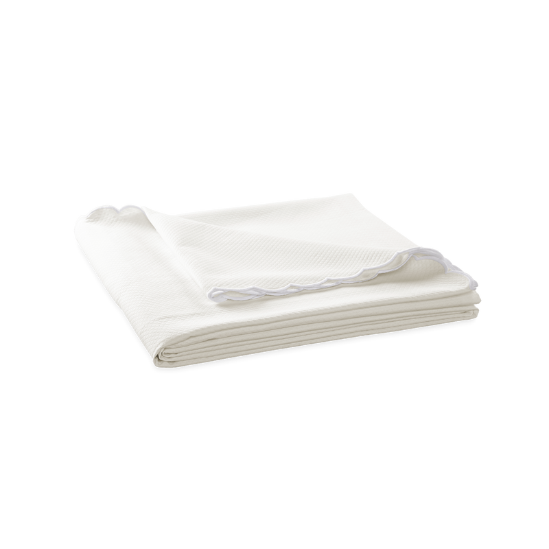 Diamond Pique Coverlet in Bone - View 1