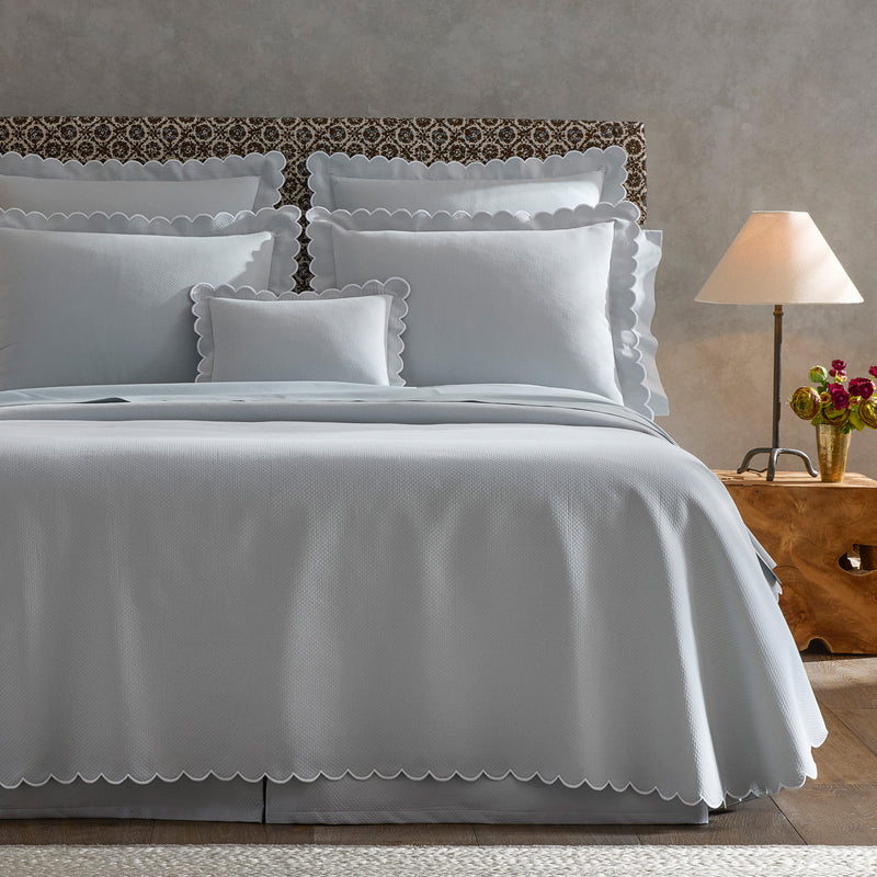 Diamond Pique Coverlet in Pool - View 1
