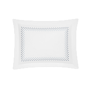 Blue ombre Dorothy sham, folded.