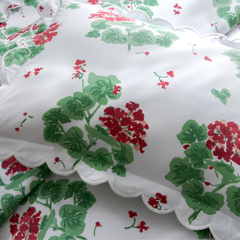 Geranium Flat Sheet in Scarlet - View 3