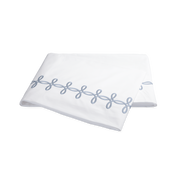 Medium blue Gordian Knot flat sheet, folded.