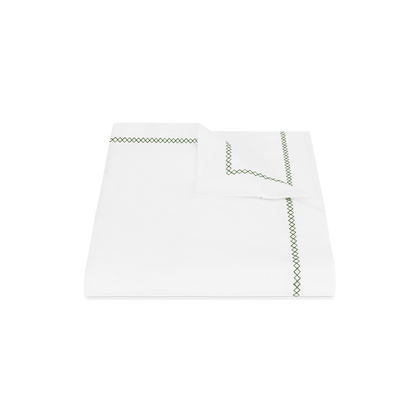 Green Hatch duvet cover, folded.