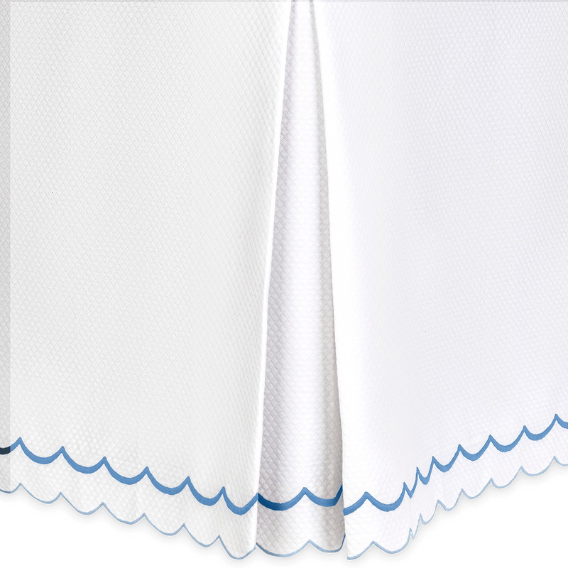 India Pique Bed Skirt in Azure - View 1