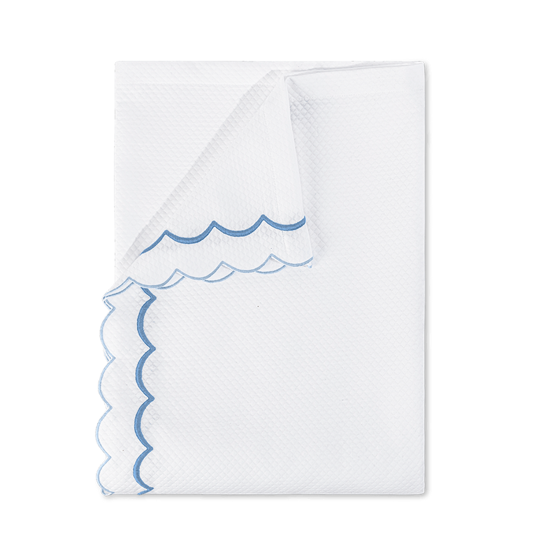 India Pique Coverlet in Azure - View 1