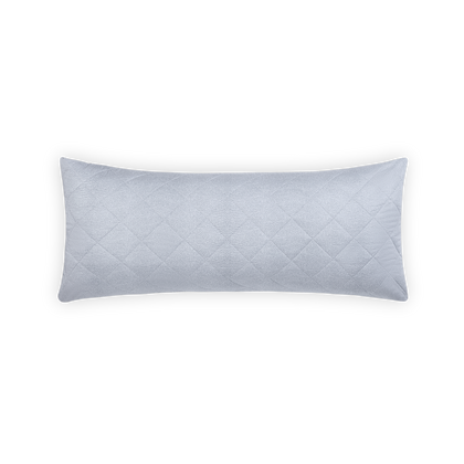 Hazy blue Jasper quilted lumbar pillow cover.
