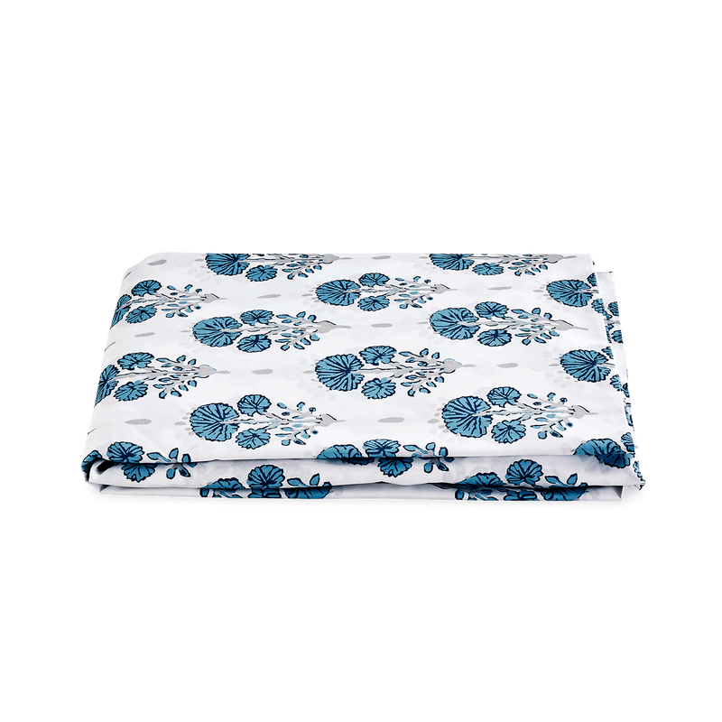 Joplin Fitted Sheet in Mineral Blue - View 1