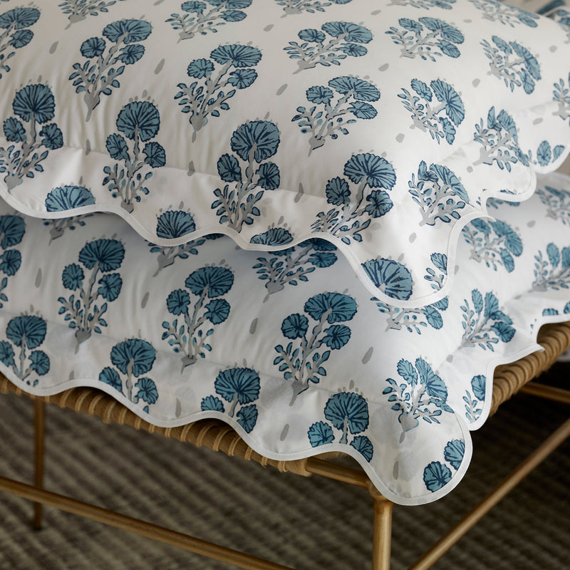 Joplin Fitted Sheet in Mineral Blue - View 2