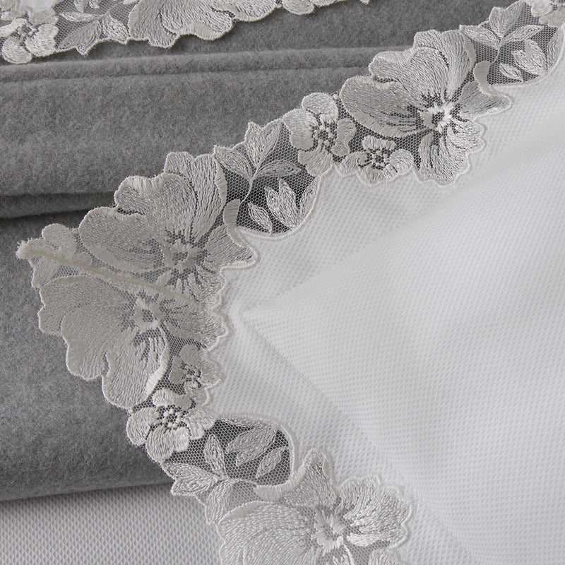 Lace Pique Coverlet in Cecily White - View 3