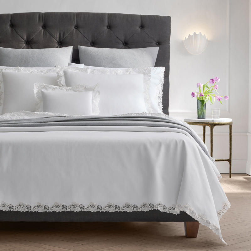 Lace Pique Coverlet in Cecily White - View 2