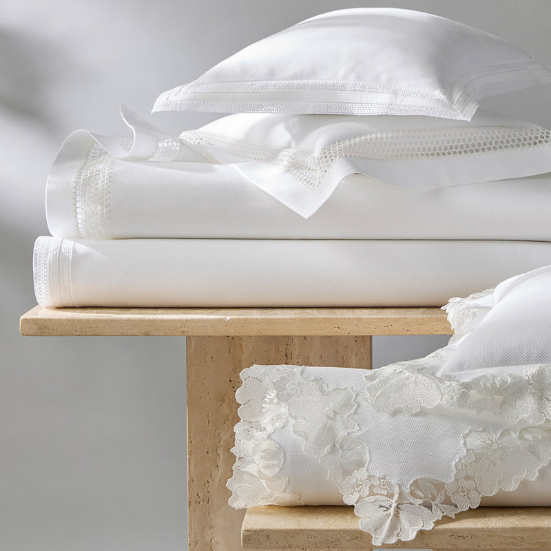 Lace Pique Coverlet in Cecily White - View 1