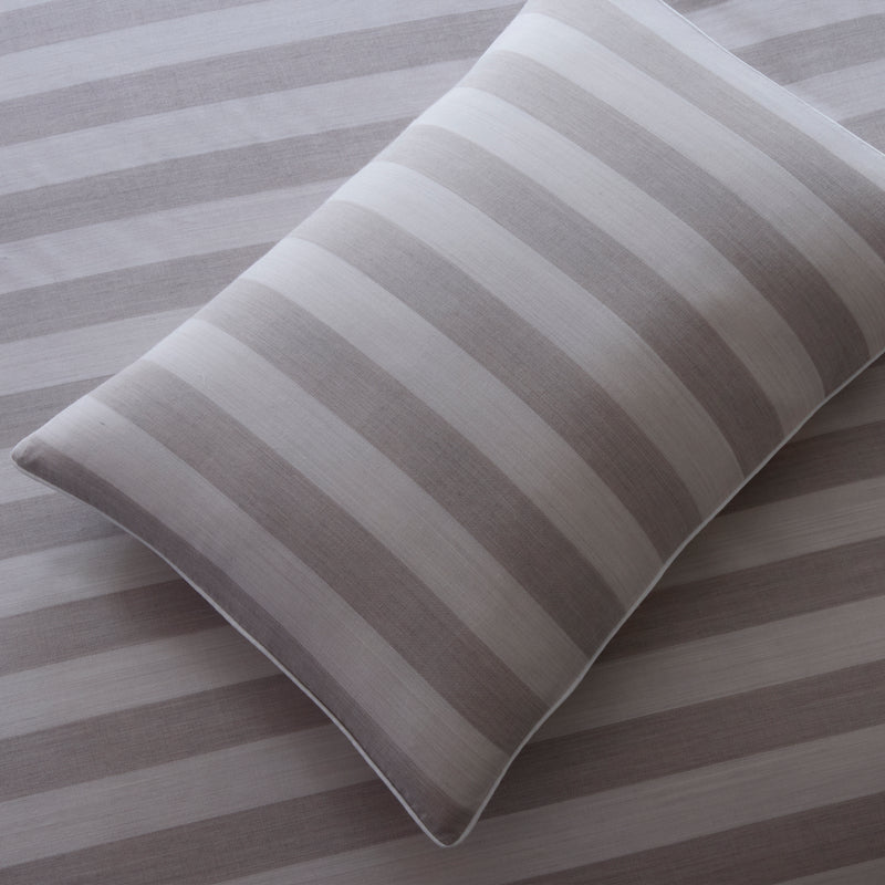 Lana Pillowcase - Pair in Café au Lait Stripe - View 3