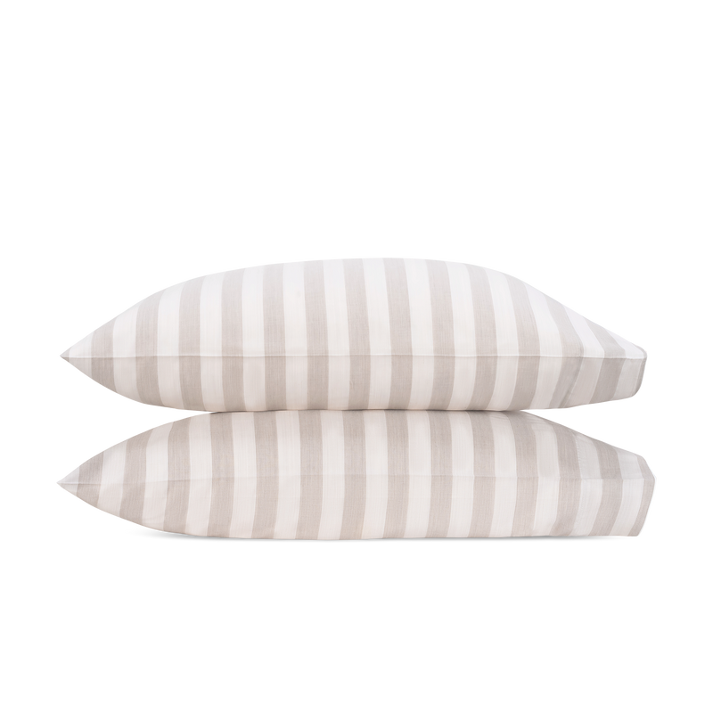 Lana Pillowcase - Pair in Café au Lait Stripe - View 1