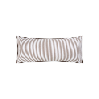 Brown Matteo seersucker-stripe sham, lumbar.