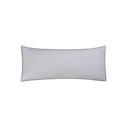 Deep navy Matteo seersucker-stripe sham, lumbar.