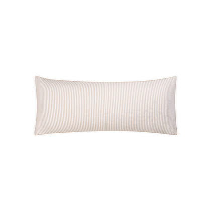 Natural Matteo seersucker-stripe sham, lumbar.
