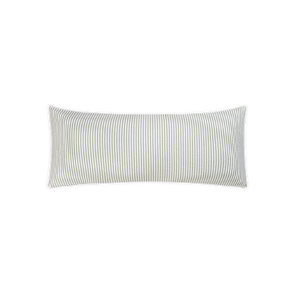 Sage green Matteo seersucker-stripe sham, lumbar.