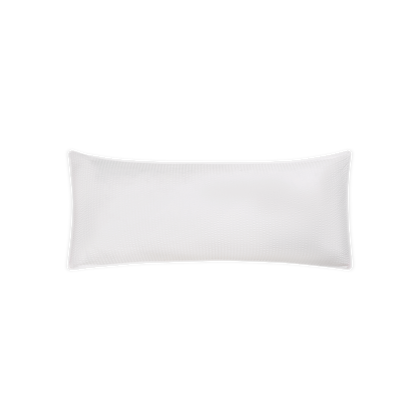 White Matteo seersucker-stripe sham, lumbar.