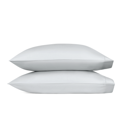 Light gray Milano Hemstitch pillowcase, folded.