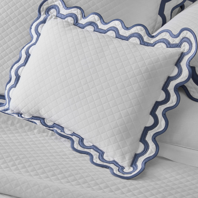 Mirasol Matelassé Coverlet in Azure - View 3