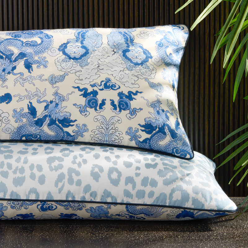 Reversible Lumbar Pillow Cover in Pomegranate Citrus &amp; Gabriel Grass - View 4