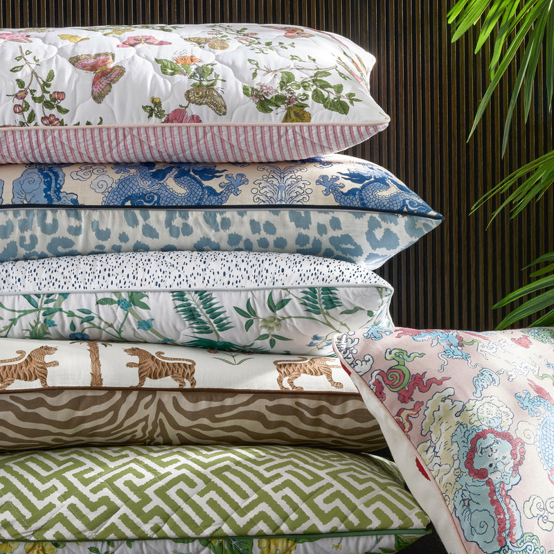 Reversible Lumbar Pillow Cover in Pomegranate Citrus &amp; Gabriel Grass - View 1