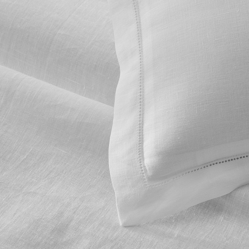 Roman Hemstitch Duvet Cover in White - View 4