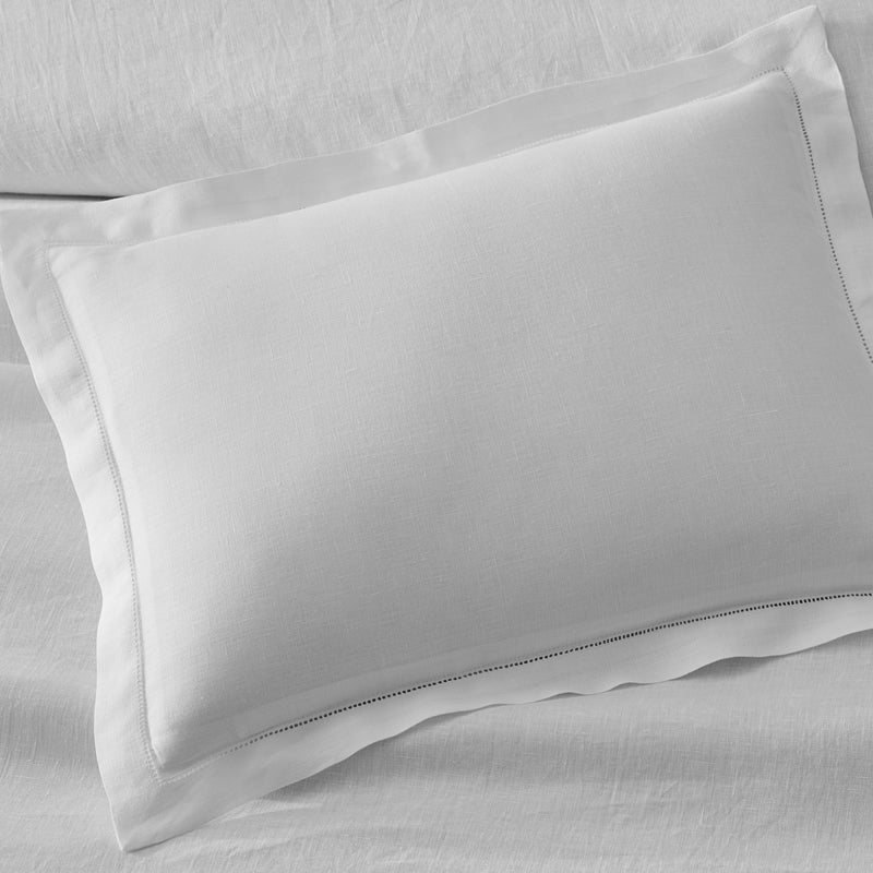 Roman Hemstitch Duvet Cover in White - View 2