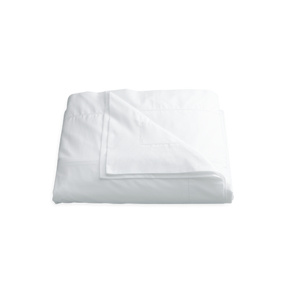 White Sierra Hemstitch duvet cover, folded.