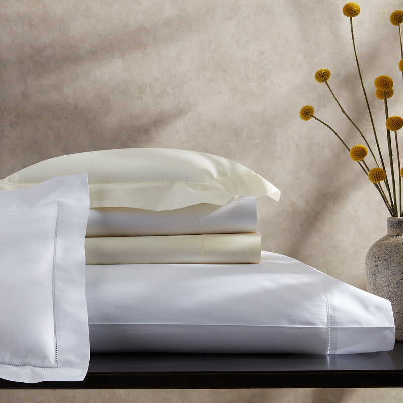 Sierra Hemstitch Flat Sheet in White - View 2