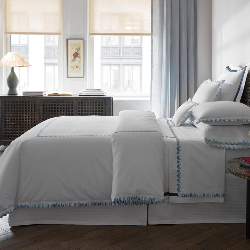 Stella Pillowcase - Pair in Hazy Blue - View 1