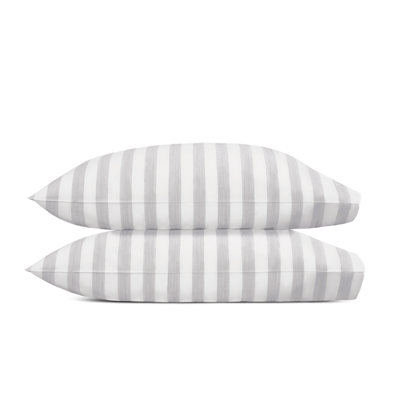 Lana Pillowcase - Pair in Silver Stripe - View 1