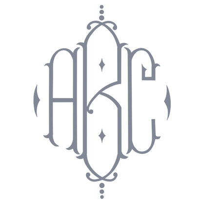 Monogram style 2062, shown as a 3-letter monogram.