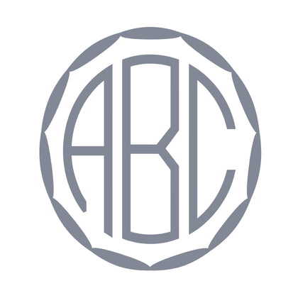 Monogram style 2070, shown as a 3-letter monogram.