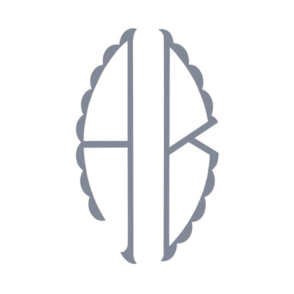 Monogram style 2077, shown as a 2-letter monogram.