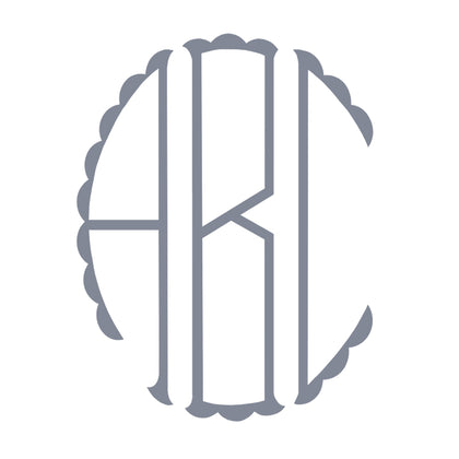 Monogram style 2077, shown as a 3-letter monogram.
