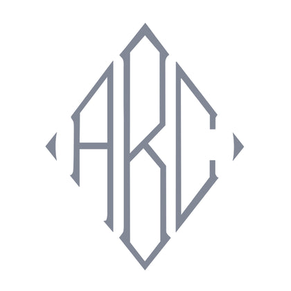 Monogram style V1000, shown as a 3-letter monogram.