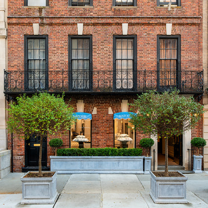 House of Matouk flagship boutique storefront on a New York City brick townhouse