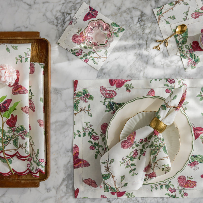 Baudin Butterfly Placemat - set of 4 in Ruby - View 1