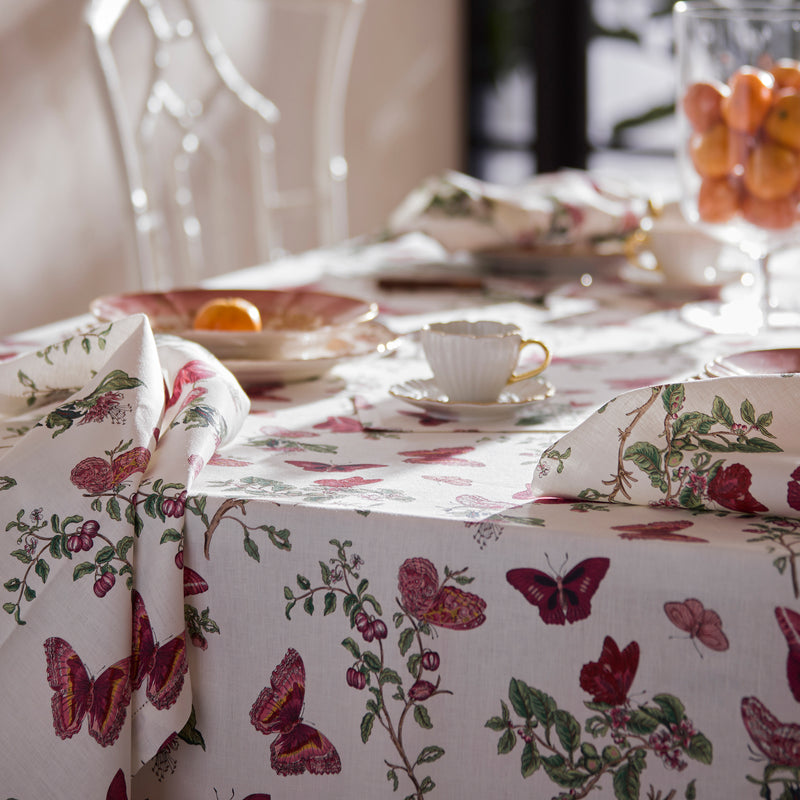 Baudin Butterfly Cocktail Napkin - set of 4 in Ruby - View 4