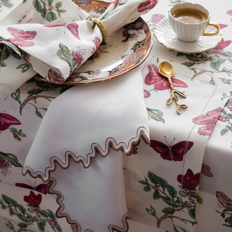 Baudin Butterfly Napkin - set of 4 in Ruby - View 3