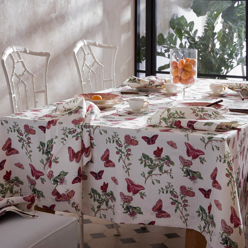 Baudin Butterfly Cocktail Napkin - set of 4 in Ruby - View 3