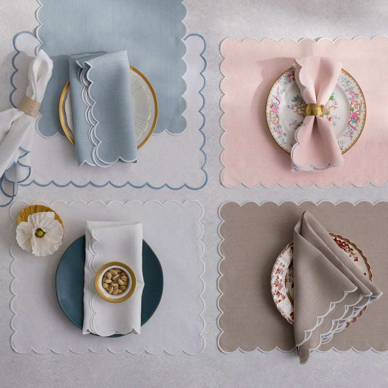 Dakota Napkin - set of 4 in Oat &amp; White - View 2