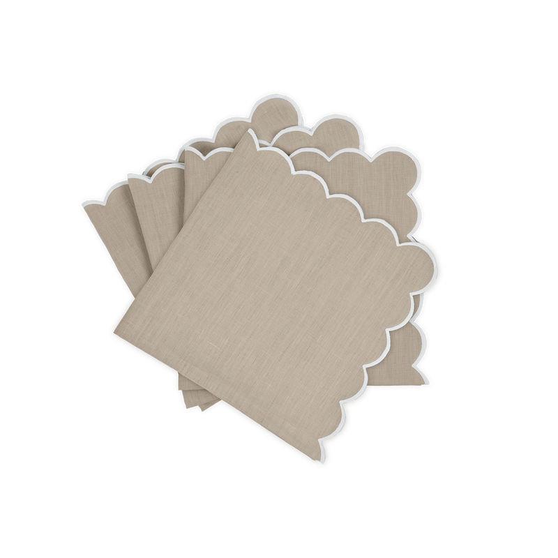 Dakota Napkin - set of 4 in Oat &amp; White - View 1