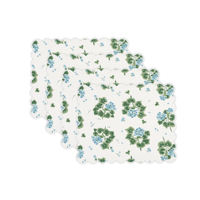 Geranium Linen Placemat - set of 4 in Blue - View 1