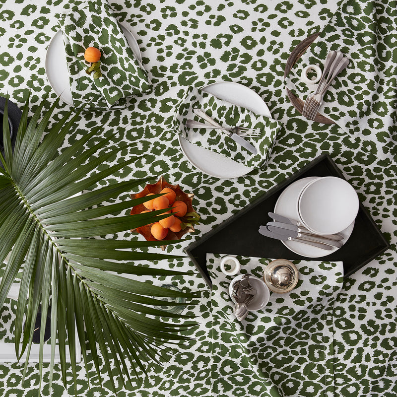 Iconic Leopard Cocktail Napkin - set of 4 in Green - View 1