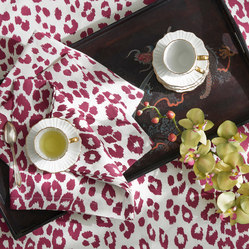 Iconic Leopard Napkin - set of 4 in Green - View 4