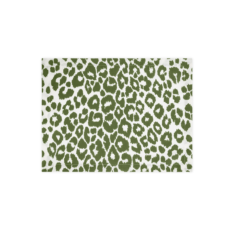 Iconic Leopard Placemat - set of 4 in Green - View 1