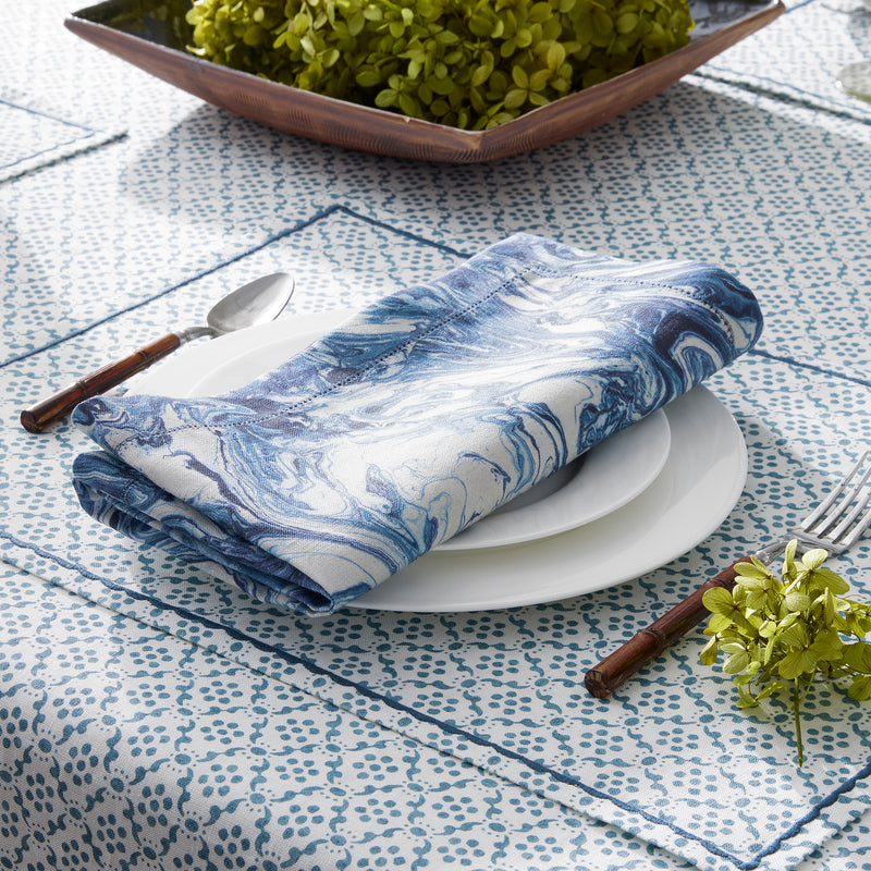 Laksha Cocktail Napkin - set of 4 in Lapis - View 2